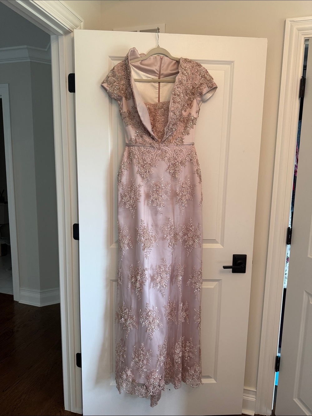Elegant pink beaded evening gown mother of the bride/ mother of the groom